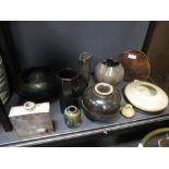 A collection of studio ceramics, including a vase by Andrew Crouch