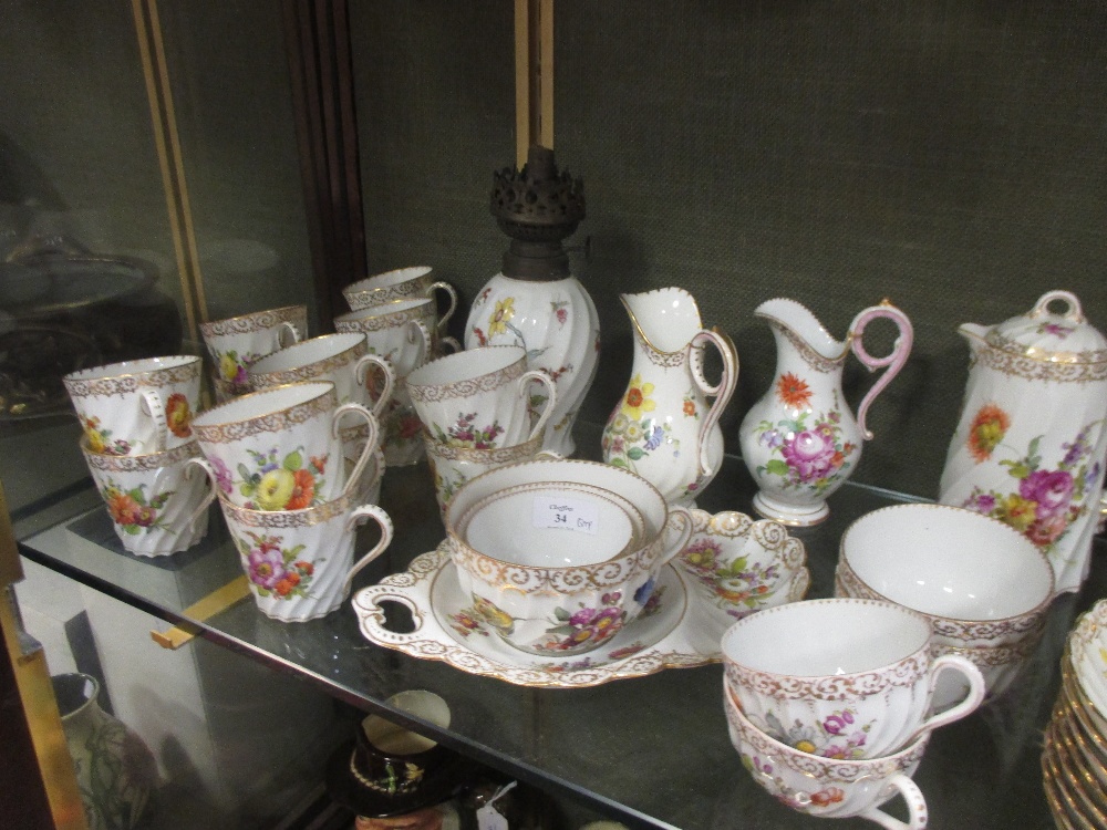 A large quantity of Dresden floral printed teawares, inc. two teapots, two hot water jugs, plates, - Image 5 of 5