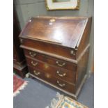 An early Georgian oak bureau, 98 x 85 x 50cm