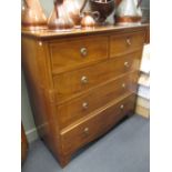 A late 19th century / early 20th century mahogany chest of drawers, 121 x 123 x 57cm