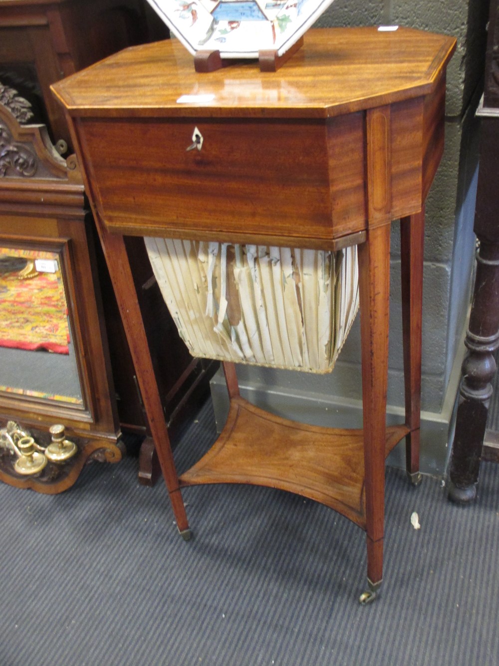 A Victorian mahogany work table, 80cm high