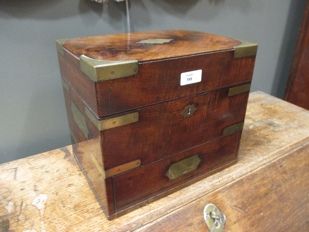 A Regency mahogany and brass bound Apothecary cabinet, 23 x 27 x 19cm
