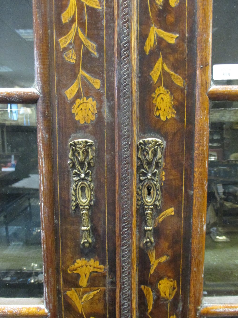 A late 18th century style marquetry vitrine 250 x 260 x 75cm - Image 7 of 7