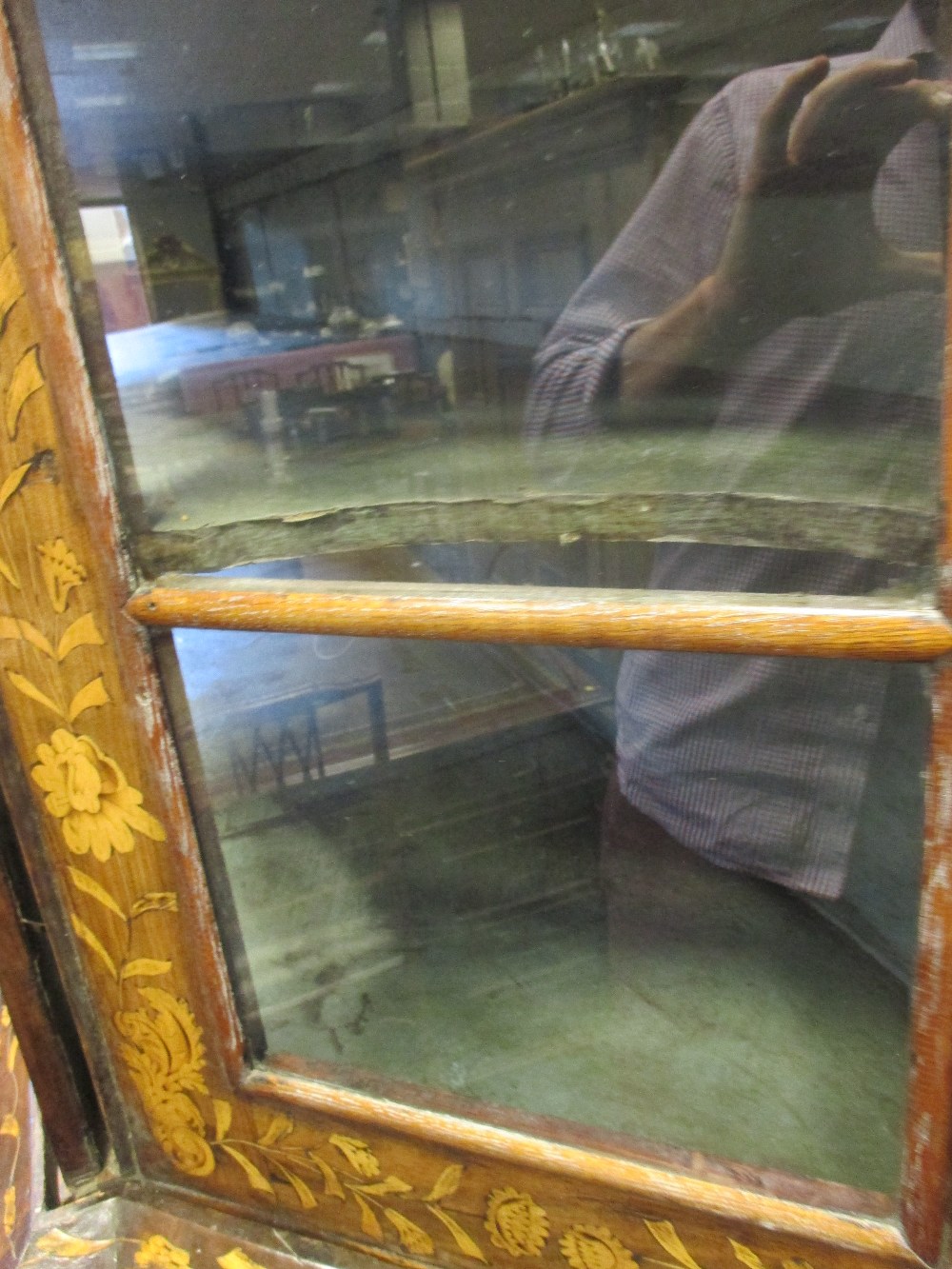 A late 18th century style marquetry vitrine 250 x 260 x 75cm - Image 3 of 7