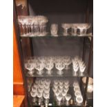 A large quantity of cut glass Stuart crystal to include wine glasses tumblers and other glass
