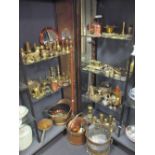 Brass and copperware including scuttles, horses brasses, and a large quantity of ornaments