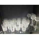 A part suite of Waterford 'Lismore' glass, to include - three red wine glasses, six white wine