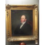 A portrait of Marshall Hall, oil on canvas (some paint loss) 75 x 62cm together with a gilt frame