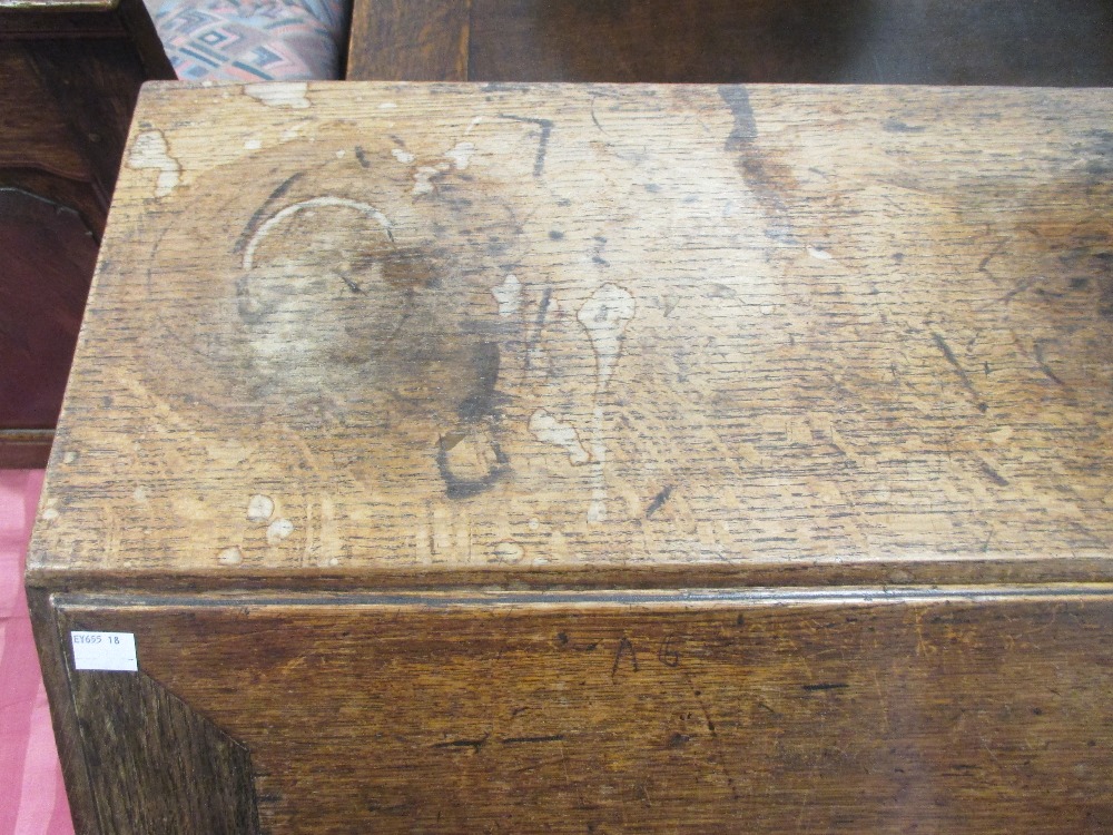 A George III oak bureau of classic design, 92cm wide - Image 3 of 3