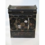 A late 19th/early 20th century Japanese black lacquer jewellery cabinet, 47 x 30 x 14cm