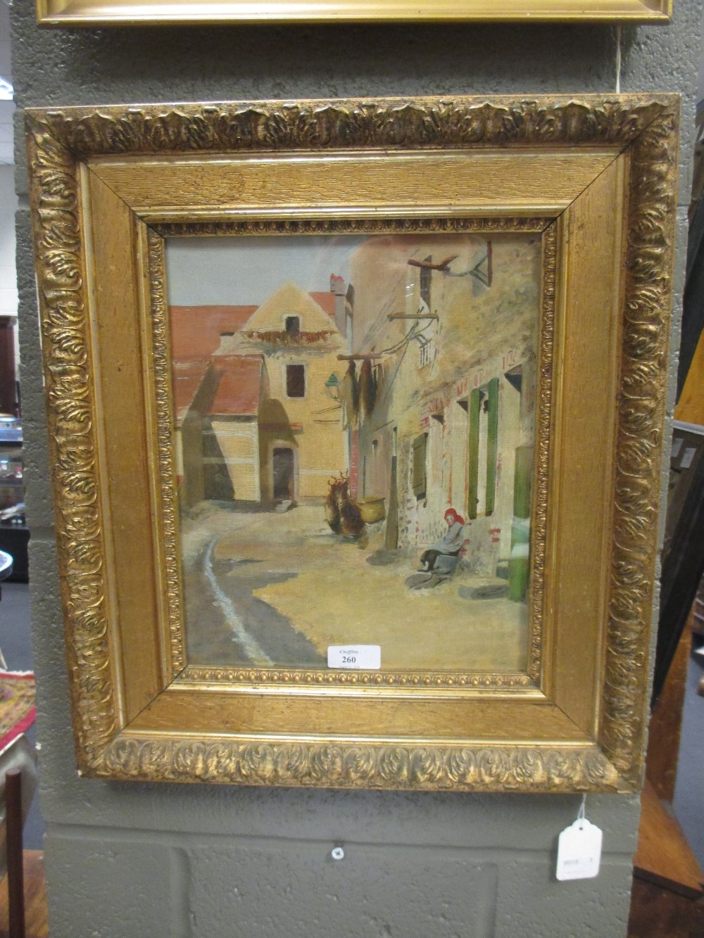 A French street scene, oil on canvas, 28 x 23cm - Bild 2 aus 2