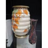 Charlotte Rhead ceramic vase and a Sylvac vase (2)