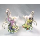 A pair 18th century Meissen figures of horse tamers, circa 1750, modelled by Johann Joachim Kandler,