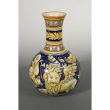 A 19th century Cantagalli bottle vase, decorated in the Renaissance manner with a portrait bust of