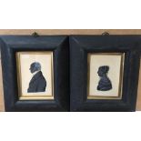 English School, 19th Century Portrait silhouettes of the Need family, 1840 - Colonel Need and Mrs