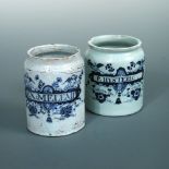 A rare early 18th century English Delft blue and white drug or extract jar, probably Lambeth, the