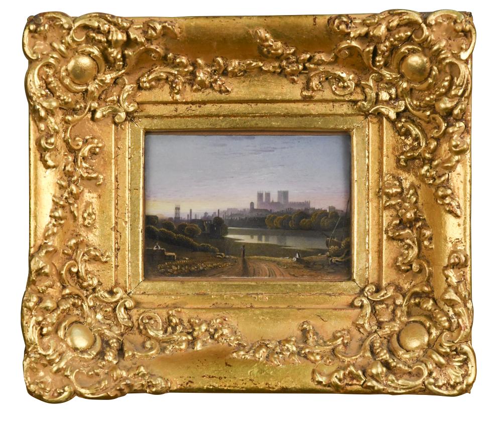 A pair of Worcester porcelain rectangular plaques, circa 1830, each painted by Enoch Doe with