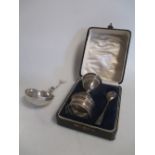 A Scottish silver novelty spoon with serpent handle, Edinburgh 1935, 2.4ozt, and a cased silver