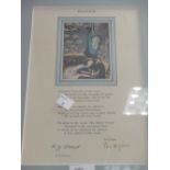 Ted Hughes 'The Peacock' Framed print of the poem, signed by Ted Hughes and R. Lloyd, numbered 65/