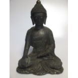 A Yongle marked bronze Buddha, 37cm high 19th century