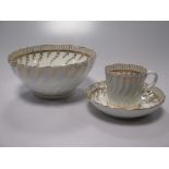 A Chamberlains Worcester tea cup and saucer, slop bowl etc