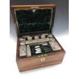 A Victorian rosewood vanity box by Richard Wathew, Maker, 78 Buchanan Street, Glasgow, the hinged