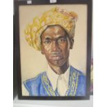 B. Di Sopra (20th century), three watercolour head portraits of African men, one marked 'Mogadishu',