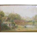 Charles Gregory (British, 1850 - 1920) RWS 'Brockham Green', watercolour, signed lower right, 34 x