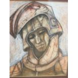 Peter Nuttall (British, b. 1943) Head of a knight, watercolour, signed lower left and dated '78', 37