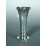 Liberty & Co., an Arts & Crafts style silver spill vase, Birmingham 1926, of flared form above a