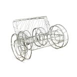 A 20th century galvanised wirework garden seat, entitled "Pencil Sketch", unsigned 85 x 130 x