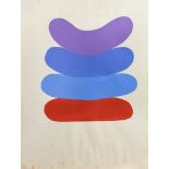 § Michael Arthur Stokoe (British, b.1933) Mauve, Dark Blue, Light Blue, Red signed "Michael Stokoe