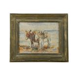 § Dame Ethel Walker, ARA, RBA, RP (Scottish, 1861-1951) Donkeys on the shore oil on board, in a