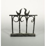 § John D. Edwards (British, born 1952), Santa Cruz Love Birds, circa 1994, patinated bronze,