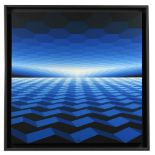 § Yvaral (Jean-Pierre Vasarely) (French, 1934–2002) Horizon Structure Blue signed centre bottom "