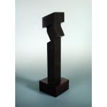 § Michael Warren (Irish, born 1950), abstract form, patinated bronze mounted to a Cocobolo wood