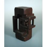 § Brian Willsher (British, 1930-2010), abstract composition, 1972, sculpted mahogany, signed and