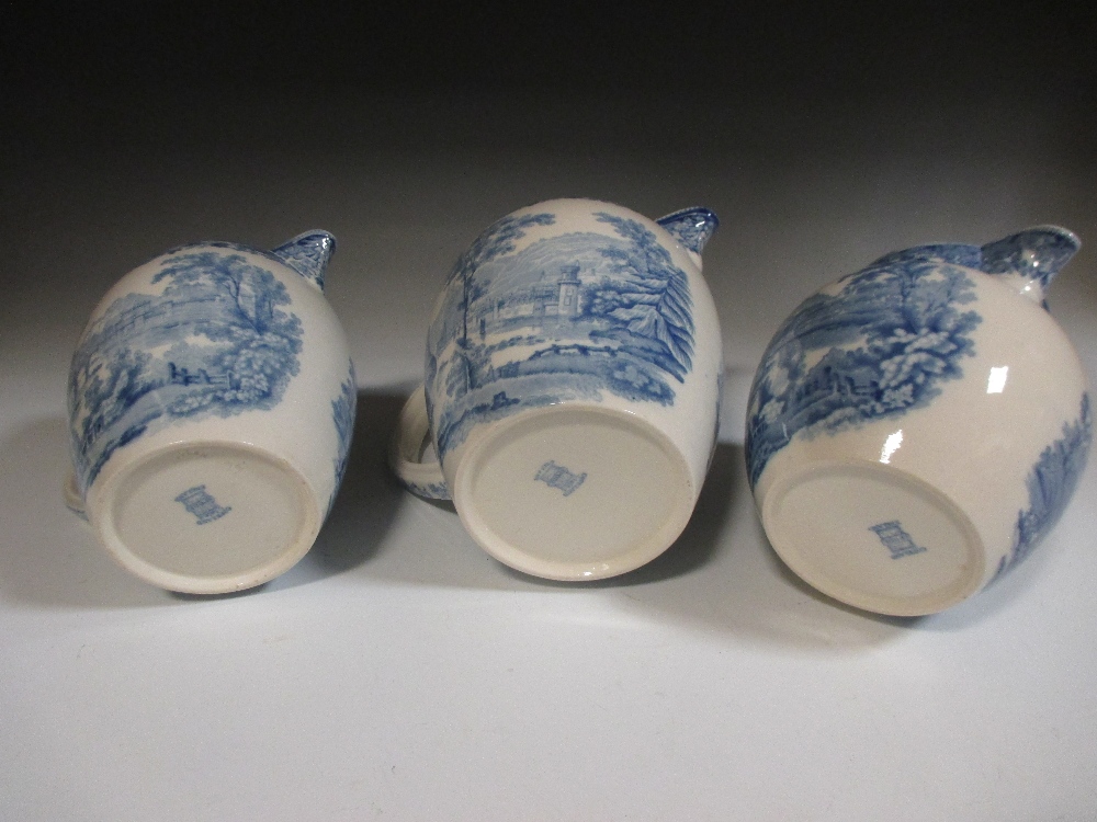 Three Spode blue and white jugs (17cm the tallest) - Image 4 of 5