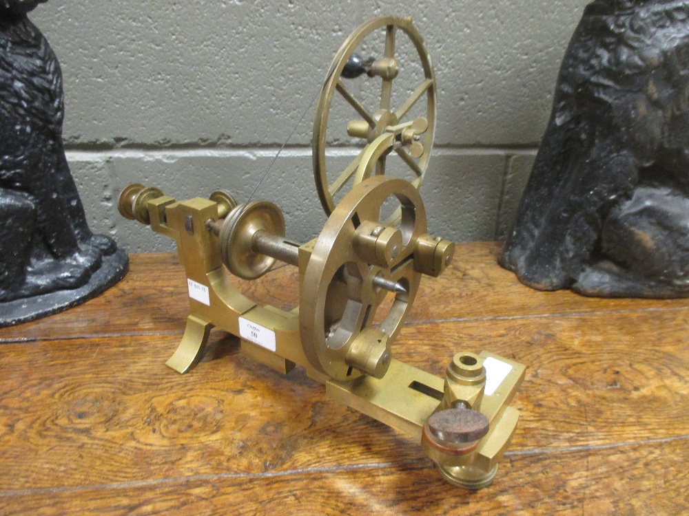 A brass watchmaker's lathe