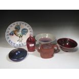 David White, a small collection of studio ceramics, including Sang de Beouf glaze vase and bowl;