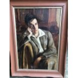 Krekovik (20th Century), Portrait of a young man, seated, oil on canvas, signed, dated 1924, 80 x