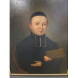 French School, 18th Century, Study of a Jesuit Priest, oil on canvas, 80 x 65cm, in a good 18th