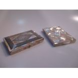 Two Victorian mother of pearl card cases