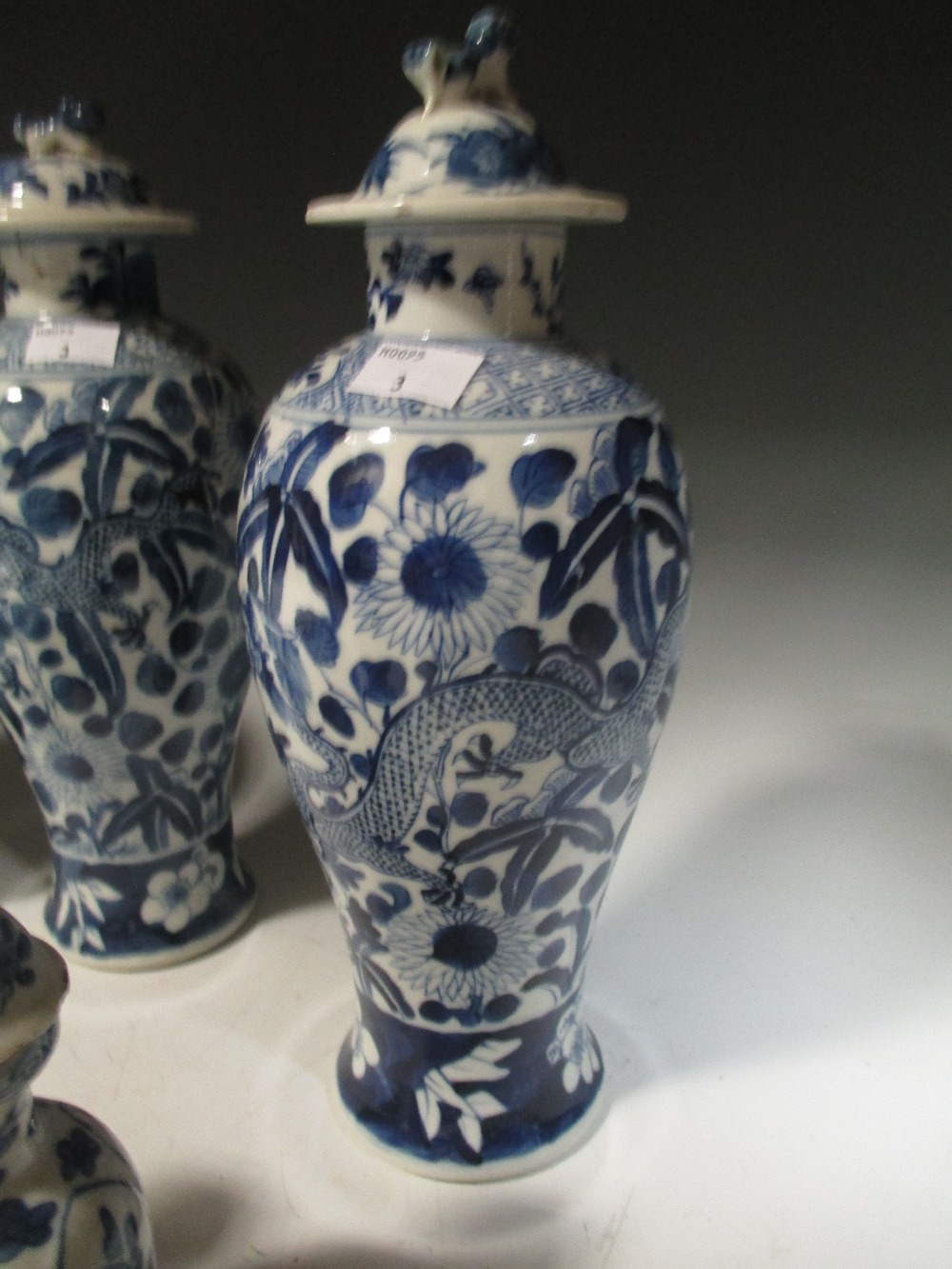 Four Chinese blue and white late 18th century export plates, a pair of blue and white vases and a - Image 2 of 3