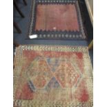 An Afshar rug 110 x 110cm & a Beluchi Kelim 120 x 90cm (2)
