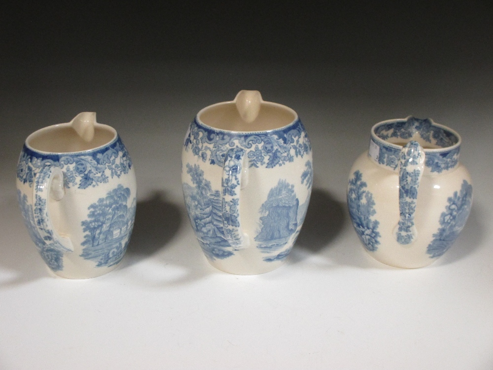 Three Spode blue and white jugs (17cm the tallest) - Image 3 of 5