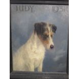 C Foster (British, 20th century) 'Judy', a Portrait of a Terrier, titled, signed and dated '1931',