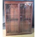 A George III mahogany bookcase on later plinth stand, 191 x 154 x 31cm