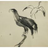 Jules Chadel (French, 1870-1941), Vulture, signed lower left with initials "JC", Indian ink on