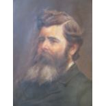 J H Parish, head portrait of a bearded gentleman, oil on canvas, signed, inscribed to a plaque below